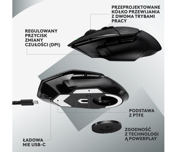 LOGITECH G502 X LIGHTSPEED Czarna - 1066487 - zdjęcie 10